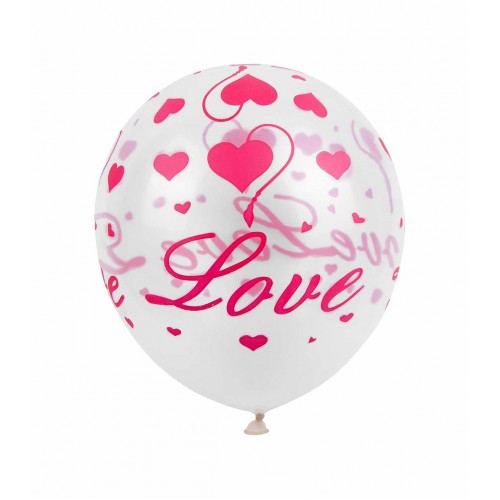 Beyaz Love Baskılı Helyum Balon (Ek Ürün Olarak Satılır)